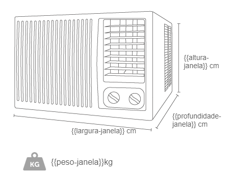 Dimensões do ar condicionado de Janela LG dual inverter