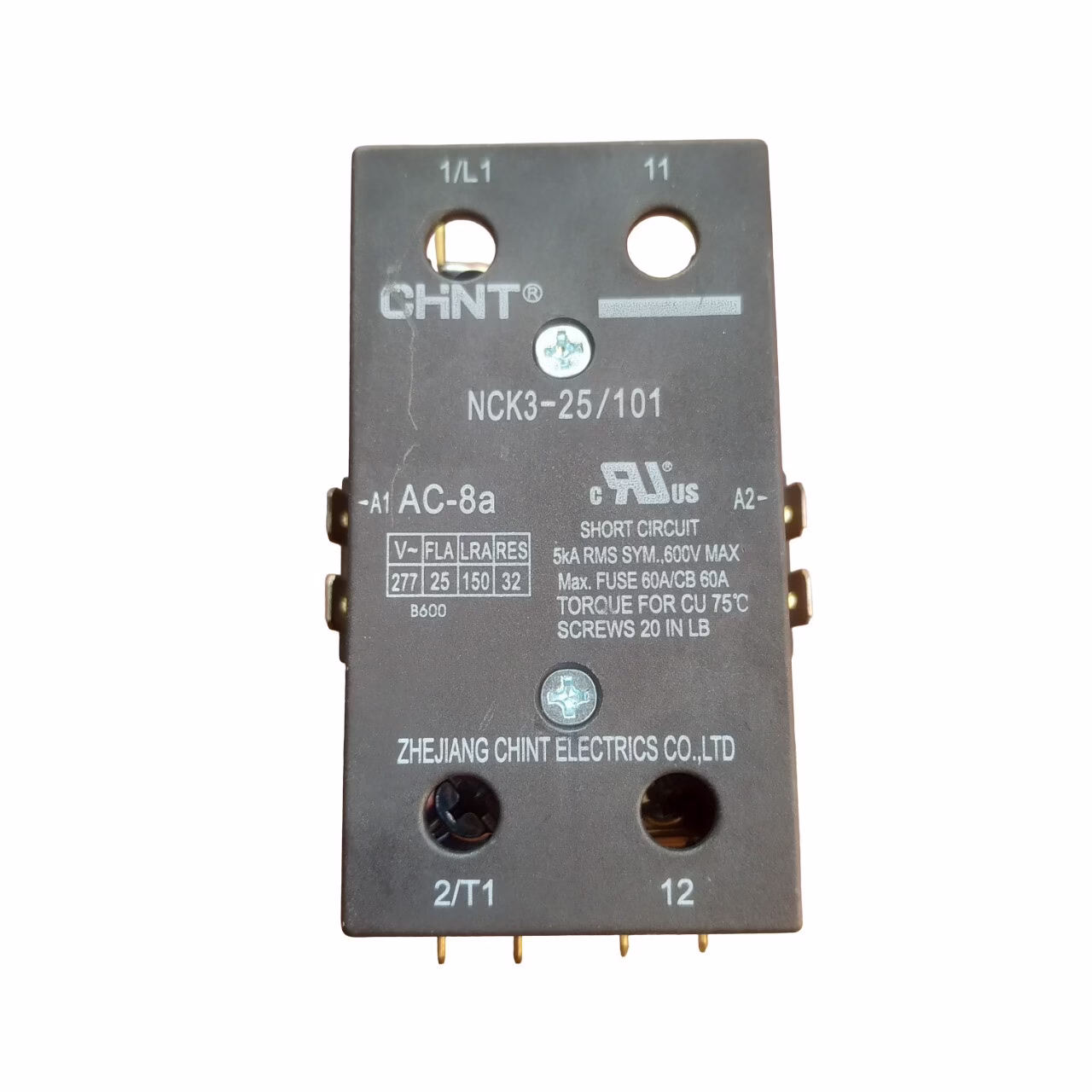 Contatora CHNT bipolar 25A 24 volts para ar condicionado