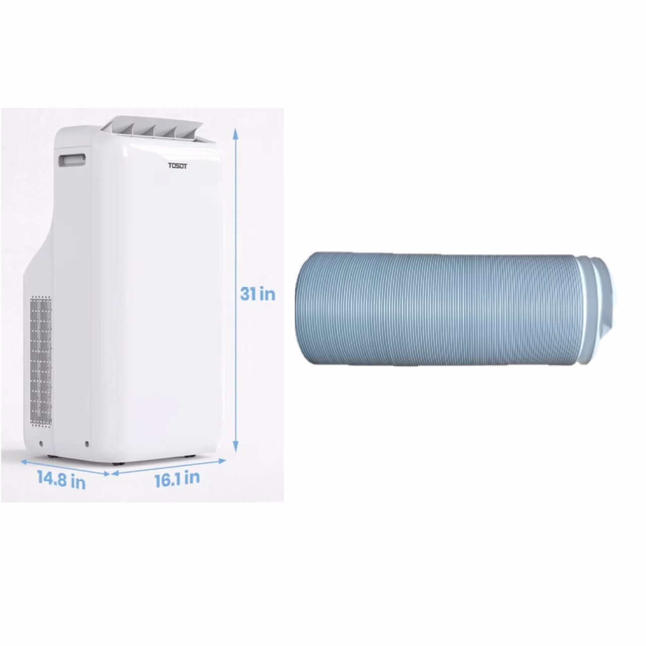 Tubo duto para ar condicionado portatil branco 15cm rosca direito 2 metros - Imagem 3