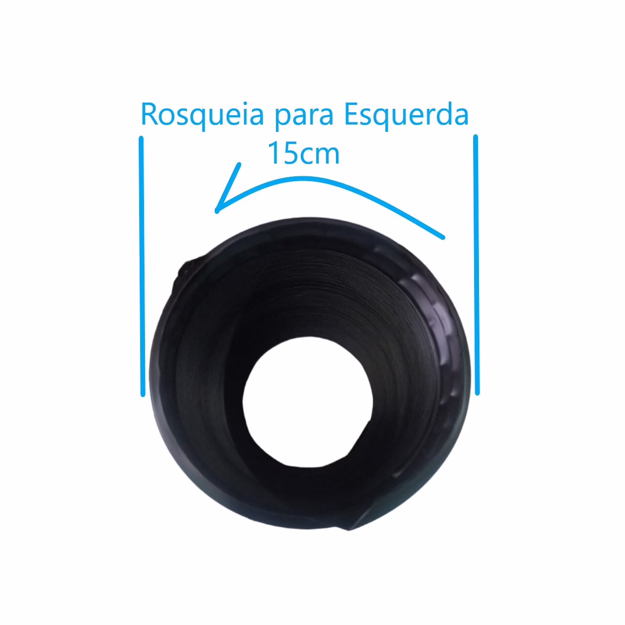 Duto de exaustao preto 15cm rosca Esquerda para ar portatil - Imagem 3