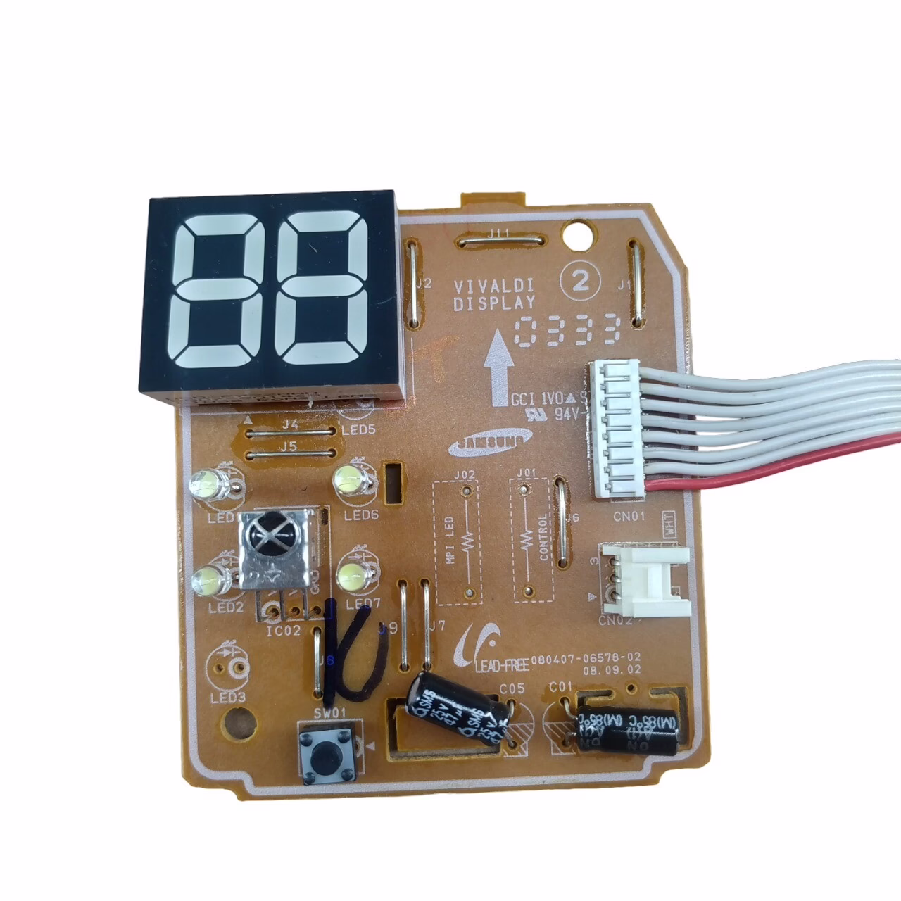 Placa Display Da Evaporadora Ar Condicionado Compativel Com Samsung AQ12ESBTXAZ AS12ESBTNXAZ - Imagem 2