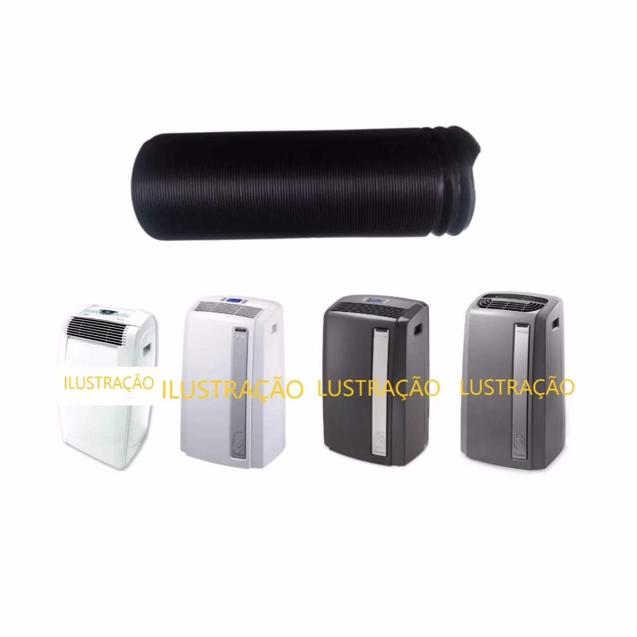 Duto de Exaustao Preto 13cm right 2 metros para ar condicionado portatil delonghi - Imagem 2