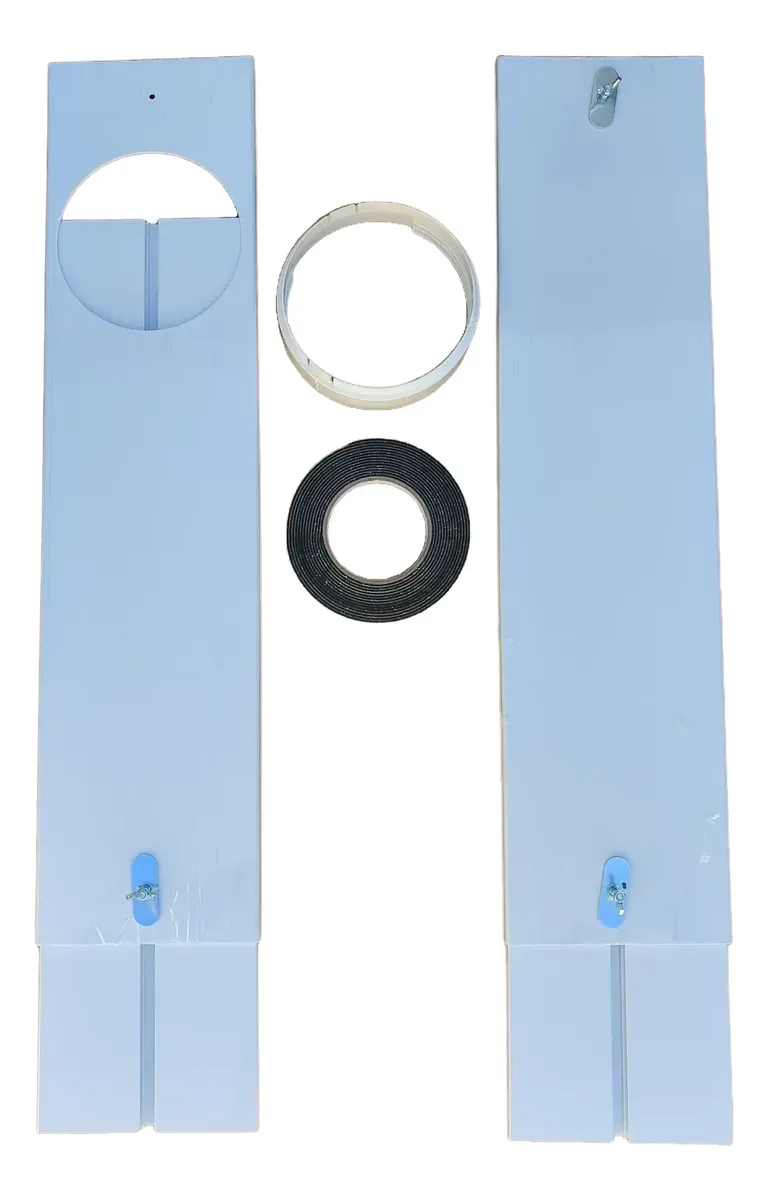 Kit Placas De Régua L16Cm Furo 14.3Cm Para Janela E Porta Balcão Ar Portátil