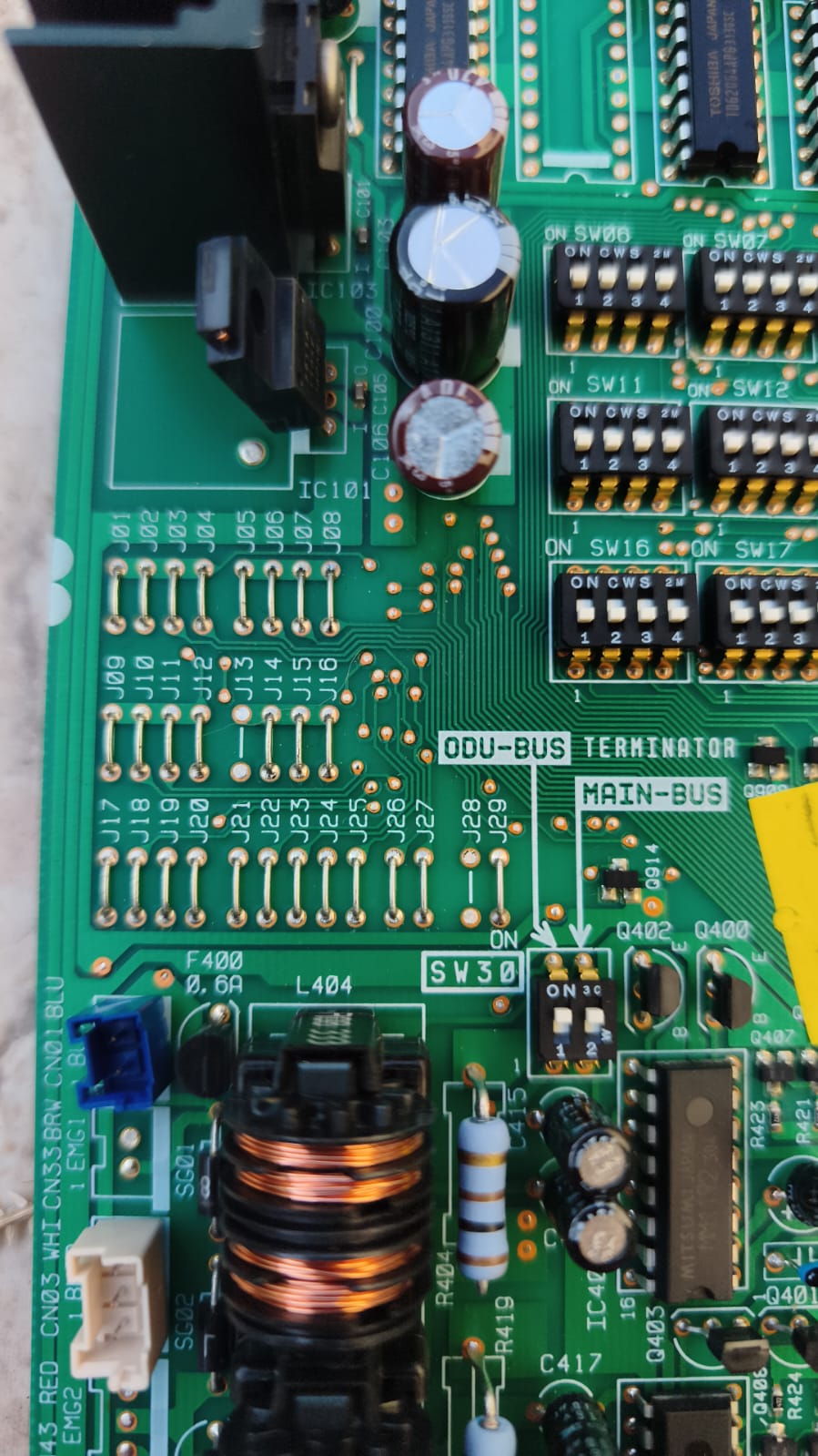 Foco de imagem nos Jumpers da placa de interface Toshiba VRF